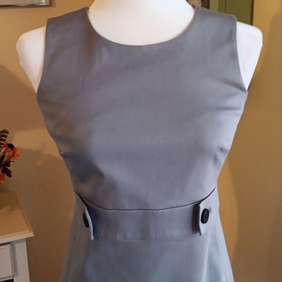 NWOT Ann Taylor Gray Sheath Dress Coastal Grandma Normcore Beigecore - Picture 4 of 15